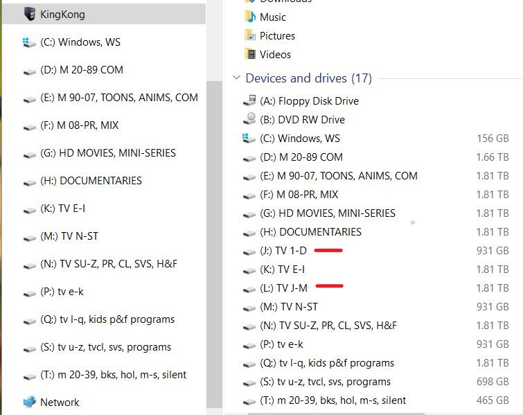 How do I get all of my hard drives listed on the left side as well as the right side of... 93532192-24fe-4957-b8d1-b9798e9282a1?upload=true.jpg