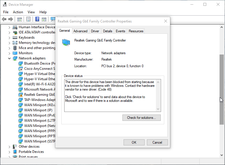 The driver for this device has been blocked from starting because it is known to have... 9369cf45-6a2a-4086-951b-b71f8488ff3f?upload=true.png