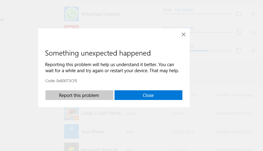 An error has been reported in the Windows 10 1909 store download program 9376e6be-f392-4b51-a3a2-1532f7351561?upload=true.png