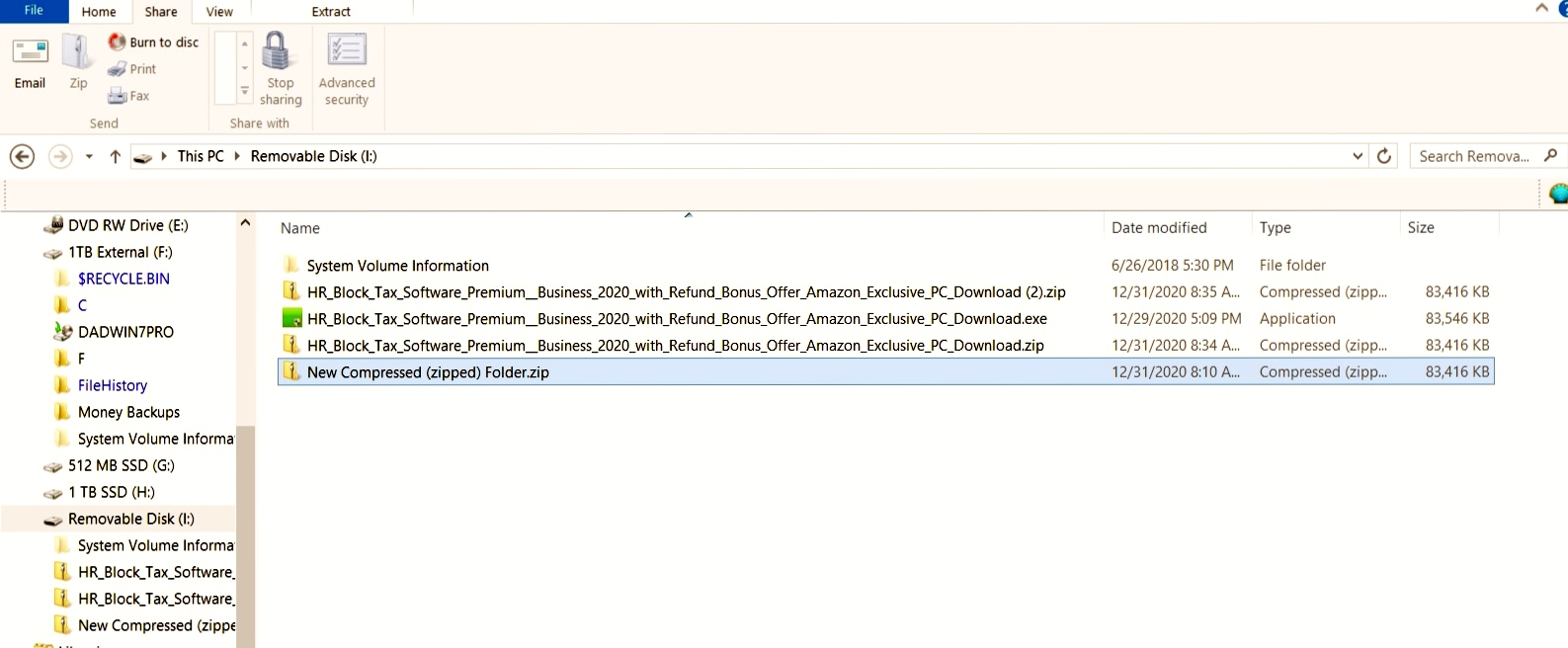 In WIN 10 the ZIP feature in Explorer does make a .zip file but the size is just a few mbs... 93fadac1-c85b-4ad3-97b8-31f9714a6d8f?upload=true.jpg
