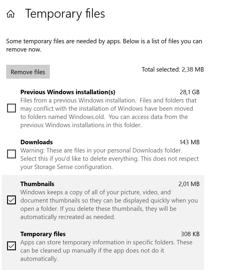 Can I delete "Previous Windows Installations" 28, 1 GB from the Temporary files ?? 94e5066c-c28d-431b-8e09-ad71fb7a7690?upload=true.jpg