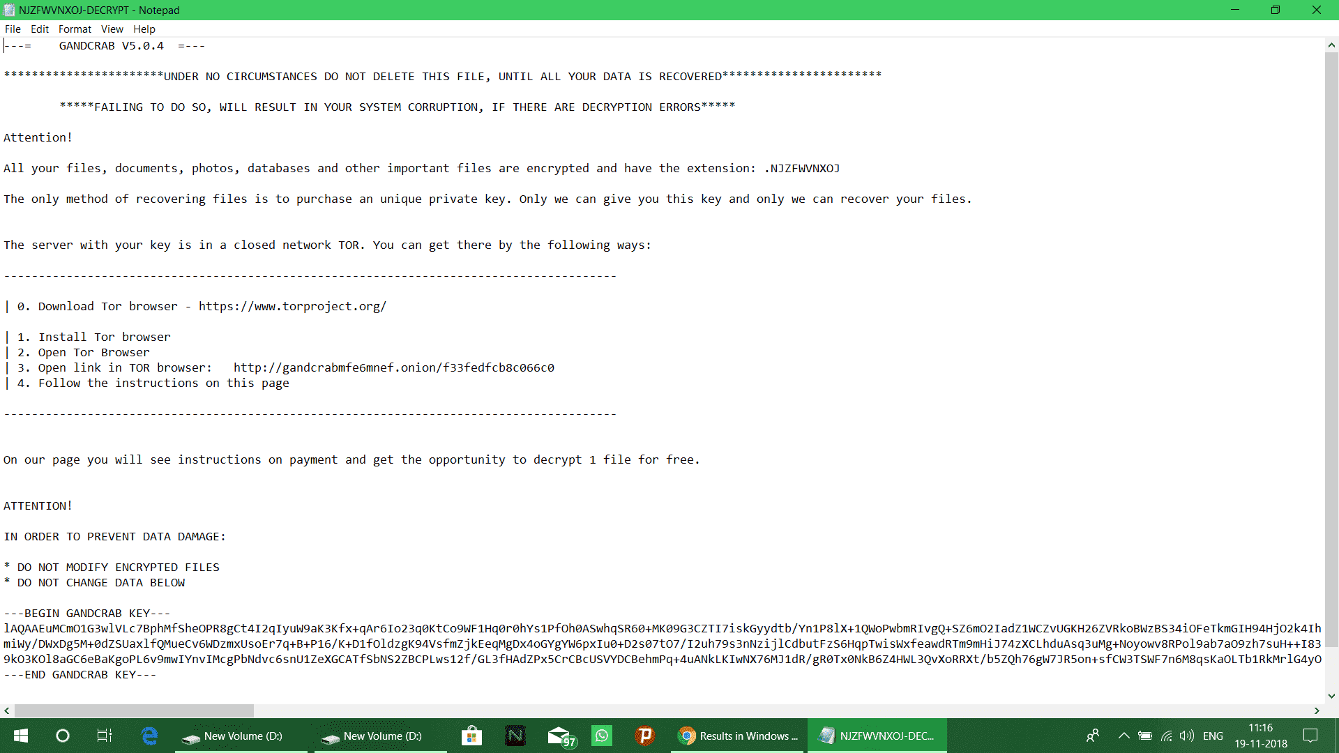 Fixing GandCrab V5.0.4 Ransomware Virus And Decrypting all the affected files. 9591e6cc-47d2-4e4a-9f54-9167b7b3afdd?upload=true.png