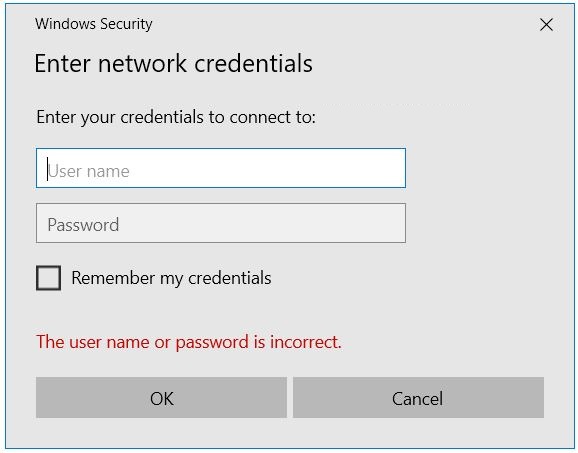 How do I know the network credentials when try to open a network device? 961ec852-7d24-4010-8ce2-7401a5deb9b8?upload=true.jpg