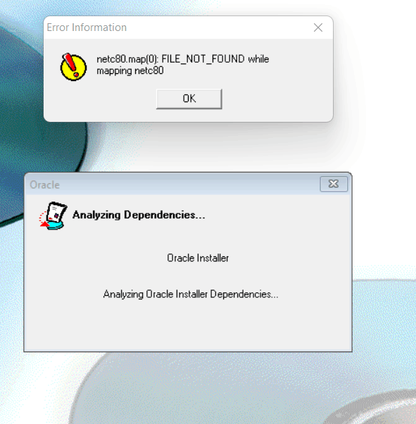 When I am trying to install oracle forms and reports 6i on windows 11 the installer is... 96693fa9-e7ef-48aa-b1bb-3d4048be44a7?upload=true.png