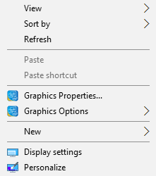 Whenever I right click on the desktop, the graphics options/settings is missing, I tried... 973b19b8-2d52-4b87-9ebc-77aa911e33c1.png