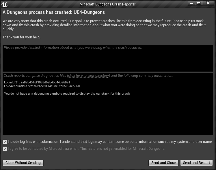 Minecraft dungeons unreal engine crash 97c39459-9033-45ea-9b43-864a0859f47f?upload=true.png