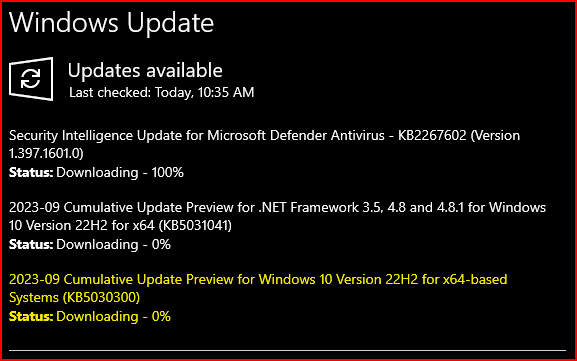 KB5030300 windows 10 update issues 98134d1695749886t-kb5030300-windows-10-cumulative-update-preview-build-19045-3516-22h2-kb5030300.png