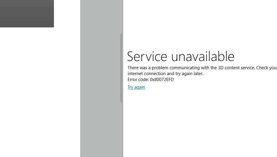 Paint 3D - 3D Library unable to connect. 984c288f-2e31-4303-ac58-57ab1784cee5?upload=true.png