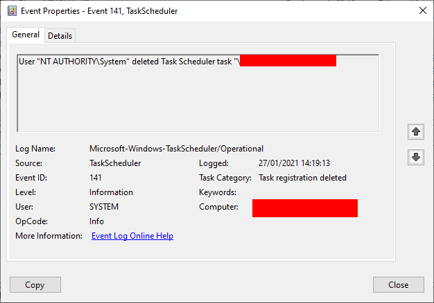 Scheduled Tasks being deleted by NT AUTHORITY\System 989e3022-0766-4df5-a549-b1640dfc822b?upload=true.png
