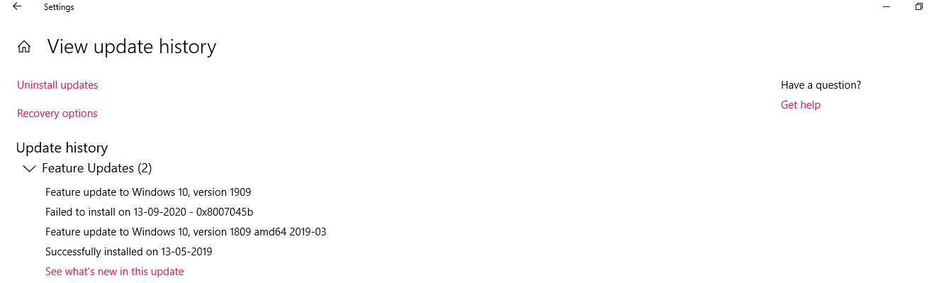 Feature update to Windows 10, version 1909 98b02a44-d679-4ead-b7e2-0d679050f05e?upload=true.png