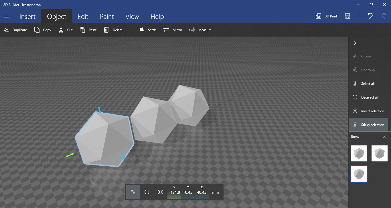 Settle option in 3D Builder app 991c59da-6815-4025-a338-069562aa2af0?upload=true.png