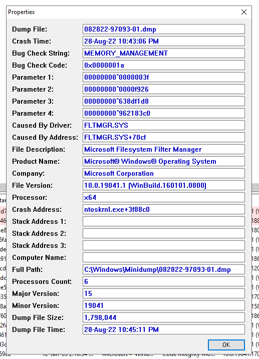 Please help with Windows 11 BSOD: MEMORY_MANAGEMENT ntoskrnl.exe and Ntfs.sys 99c3099b-3252-44b3-a448-6c789124886e?upload=true.png