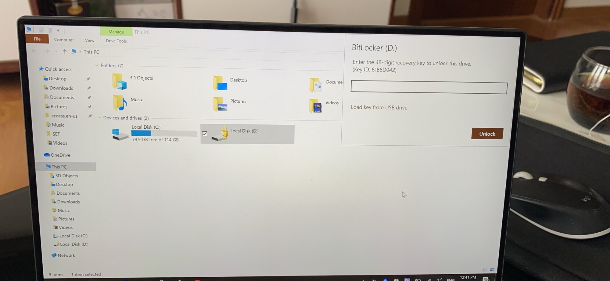 Find the bit locker recovery key 99d4a0a4-aa8c-4bf5-bdc8-326277a6a377?upload=true.jpg