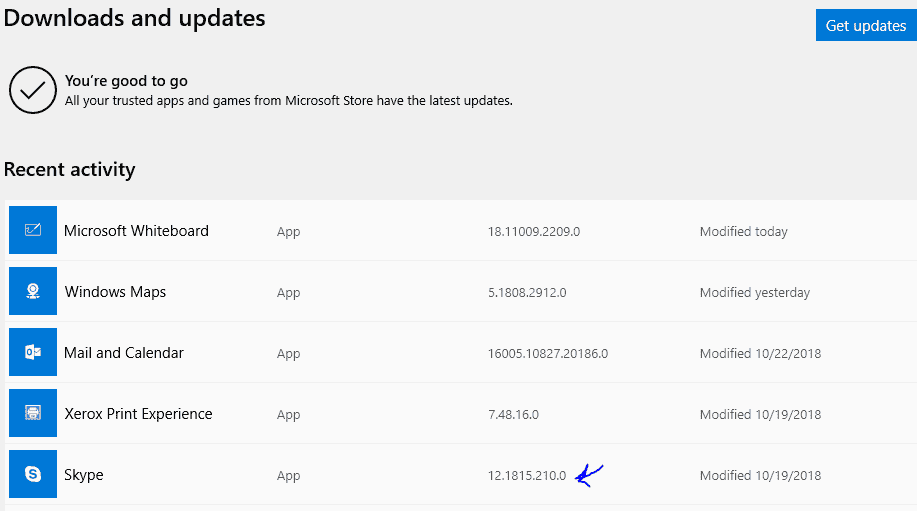 Skype 12.1815.201.0 (built in) not updating in Windows 10 - 1703 99ee5159-7608-40f1-9abb-c0ddd490fb2a?upload=true.png