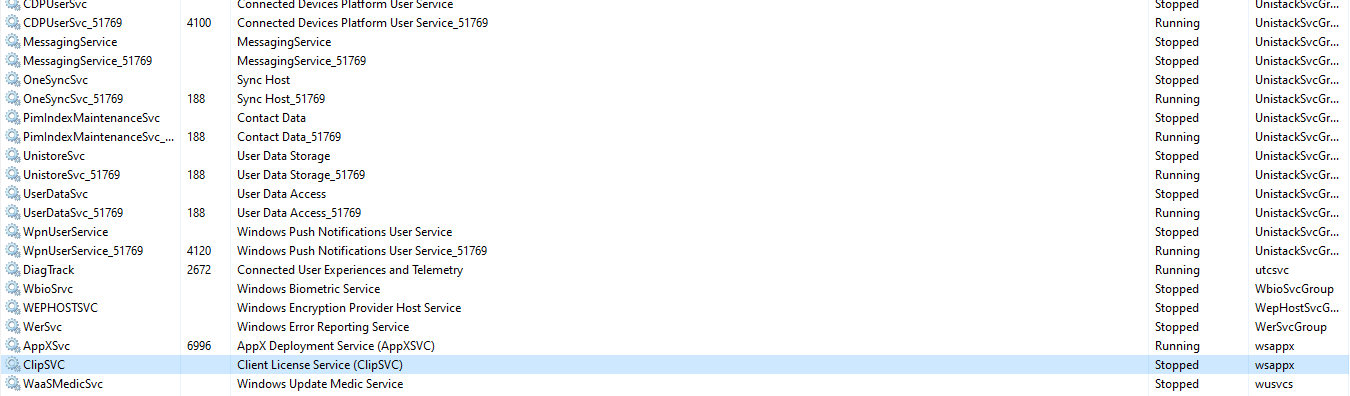 Cant start ClipSVC and its not in group wsappx 9a74d2dc-6cd2-49cd-92ed-46f965e2238a?upload=true.png