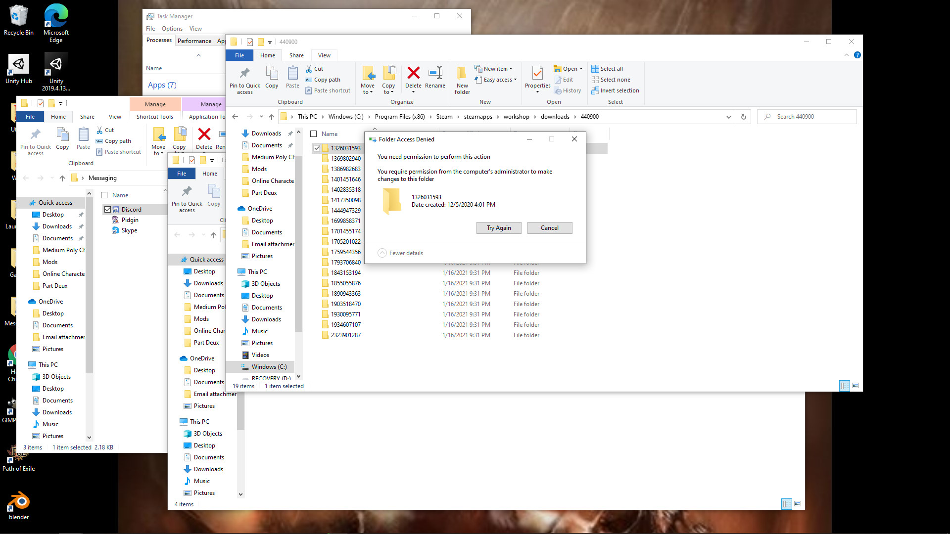 Unable to access folder due to permissions, despite being an administrator user and the... 9b437eed-0326-4f13-bdce-52099ff01a56?upload=true.jpg