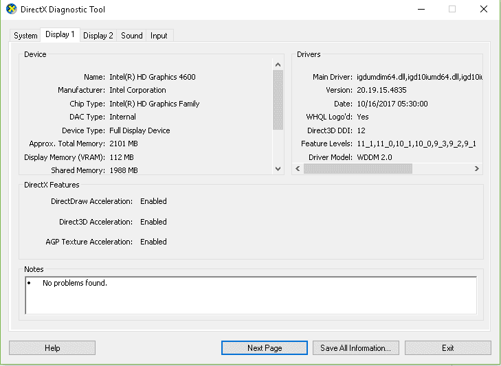 dxdiag Showing 2 displays: Display 1 and Display 2 even though i don't have another display 9b6ffc93-688c-4464-97b1-2869732c6545?upload=true.png