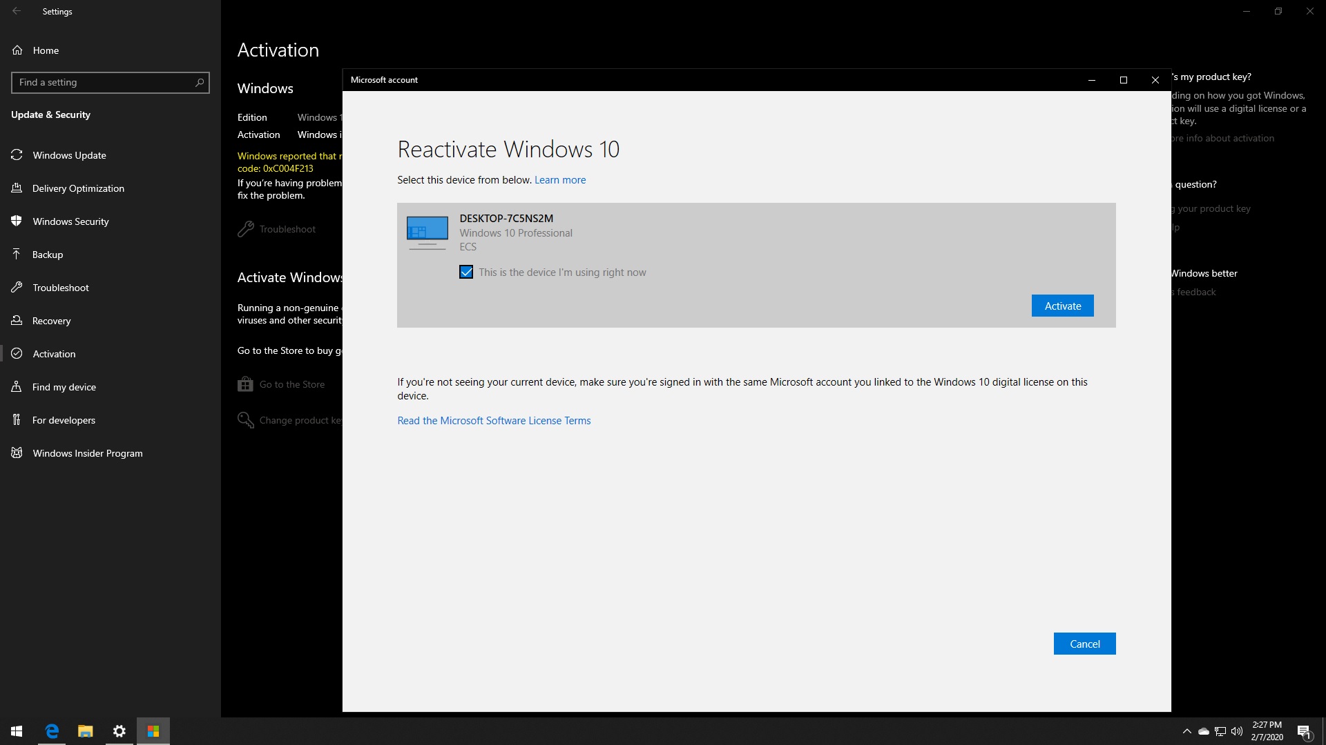 Windows 10 don't activate after replacing HDD with SSD. Win10 is activated when HDD is... 9b95b319-2cce-4d5e-b0b8-703b39db2bc5?upload=true.jpg