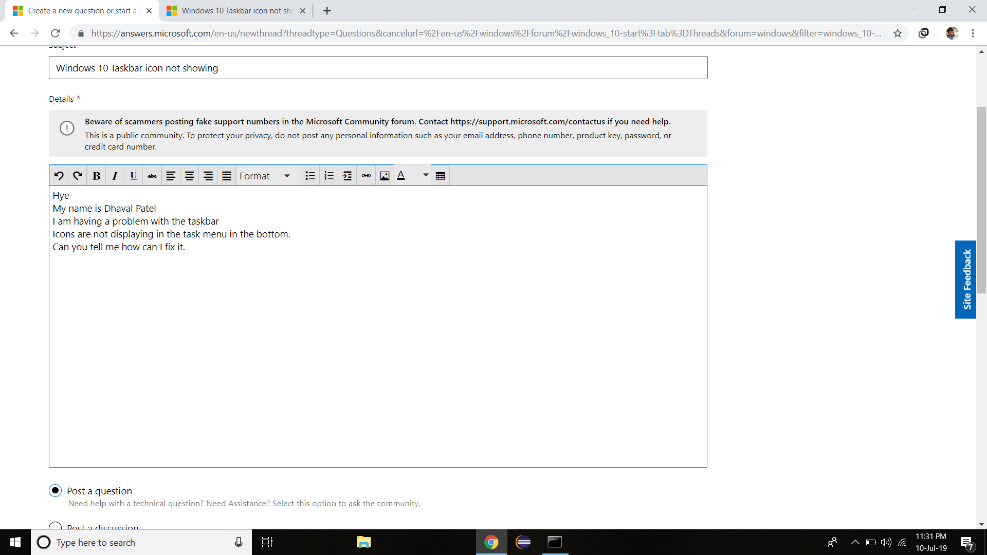 Windows 10 Taskbar icon not showing 9be6a38a-218d-40f2-8757-b68380b0e360?upload=true.png