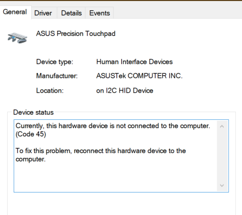 Touchpad Not Working