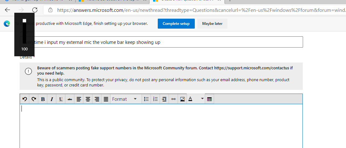 Everytime i input my external mic the volume bar keep showing up 9c49d0d1-48d3-4f14-9196-f48dda50e0e5?upload=true.png