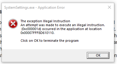 Cannot access Systems app, or anything inside it (ex: Windows Update) - Illegal Instruction... 9c71e598-6e0f-4a22-a152-2e479891583f?upload=true.png