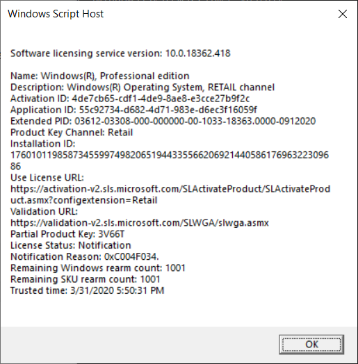 Error: 0x803F7001 when trying to activate Windows 10 Pro 9cdd16bd-2a85-4148-a04f-8147f50adf31?upload=true.png