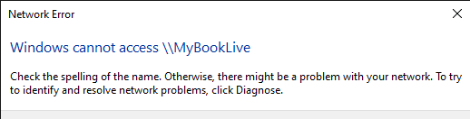 Can no longer access WD MyBookLive through "This PC" on Windows 10. 9d472170-d076-49ac-b736-9f7ca2936bdb?upload=true.png