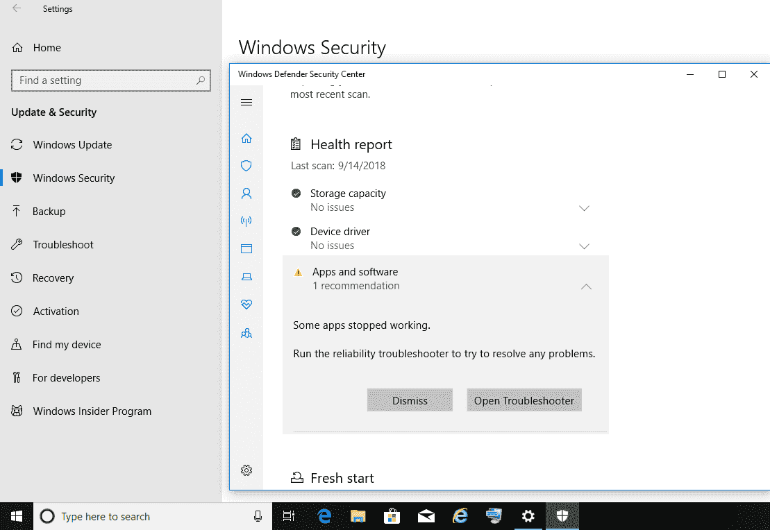 Windows 10 > Windows Security >>Apps and software >>some apps stoped working popup 9f2b326b-aa0c-405f-a6cb-7e47867453ff?upload=true.png