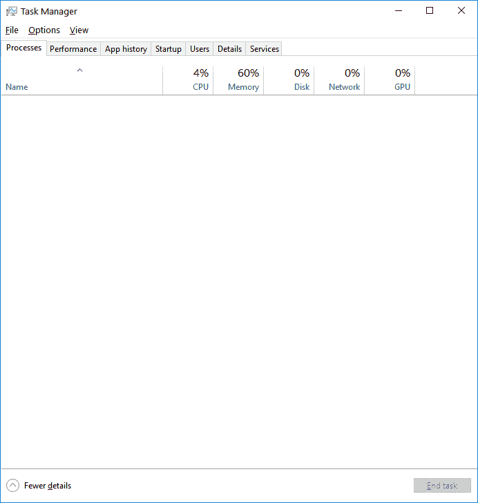 Leonelsr2 Created on February 26, 2018 Task Manager Processes tab completely blank 9f2f1568-7d9b-43ed-b353-185b7eb7657e?upload=true.png