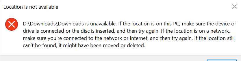 Location is not available. Downloads is unavailble. If the location is in this PC............ 9f4a03a7-c445-40e9-9ac7-27713aee2958?upload=true.png