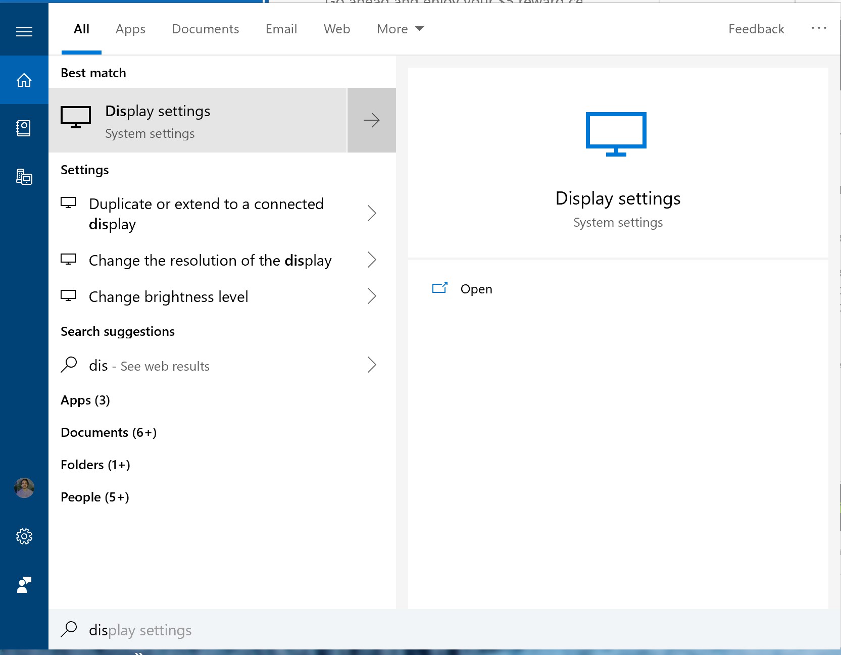 When I use Cortana to search for something in settings, I am unable to click on the desired... 9fc58e41-cf74-489d-9563-2e46dcc8e8e7?upload=true.jpg