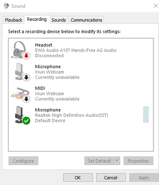 Only showing SST. I want to use my headset mic. 9j724w65297a1.png