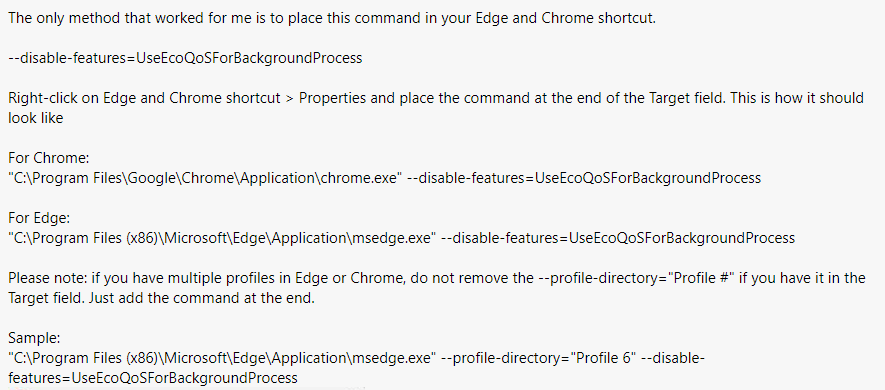need to disable efficiency mode 9NsWiqFHcSucKgQrDUp84icl6JHsFQMEFFkHbh%2Baq2h1UuwT48YC7M8T%2BZywniA1BaoxeaJWQRy%2B7prpZ3bcd0Y%3D.png