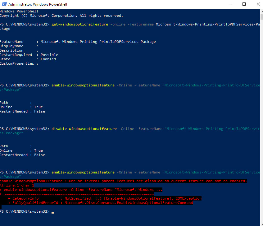 Cannot enable Microsoft Print to PDF once it is disabled 9PGjH.png