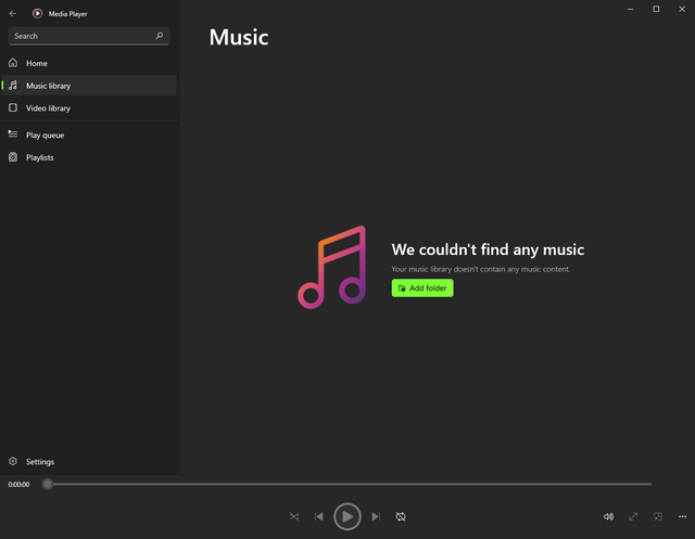 Recent update just replaced Groove Music with this thing. It refuses to recognize my music... _yavLMw7l92ArcfdeRQ7X5mmysWJfXmMUZL6-6tWJOU.png