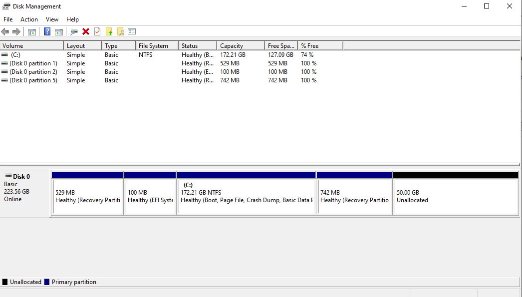 How can I merge the OS C: partition and the "116.21 GB Unallocated" partition? a021f643-594b-4819-915d-d439d490c242?upload=true.png