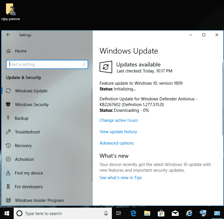 Feature update to windows 10 , version 1809 is available in windows update ,but not installed a0306a89-6a91-4eb6-a384-0cb10fb7ecbb?upload=true.png