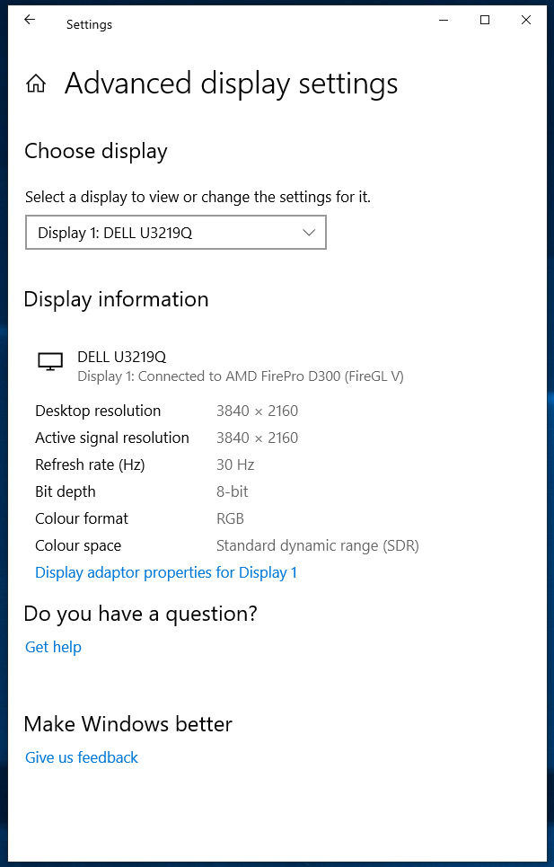 Windows 10 defaults to 8-bit color depth automatically. a037ca23-ac53-42b9-bba7-eefc6540f96b?upload=true.png