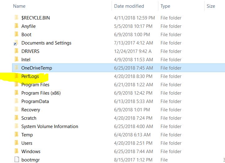 What is the PerfLogs folder? a0989d9d-f8d2-40bf-829b-f46a756e768a?upload=true.jpg