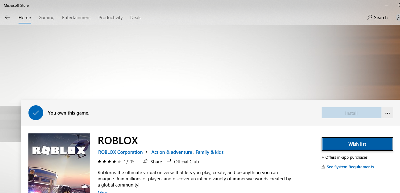 Roblox Not Downloading From Microsoft Store - roblox windows 10 app store