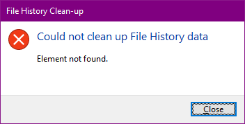 Windows 10: Could not clean up File History data a16b2905-0c14-4fea-b848-c6e4777f3254?upload=true.png