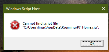 Can T Find Script File Appdata Roaming