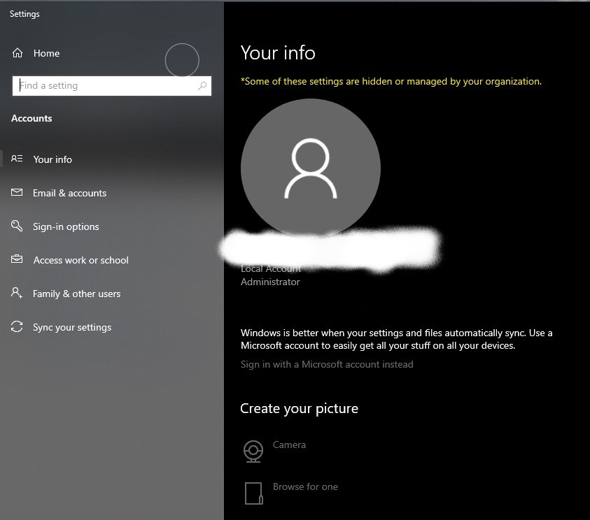 "some of these settings are hidden or managed by your organization" a1cd8462-cf72-4d92-bcb1-4ff728a2058b?upload=true.jpg