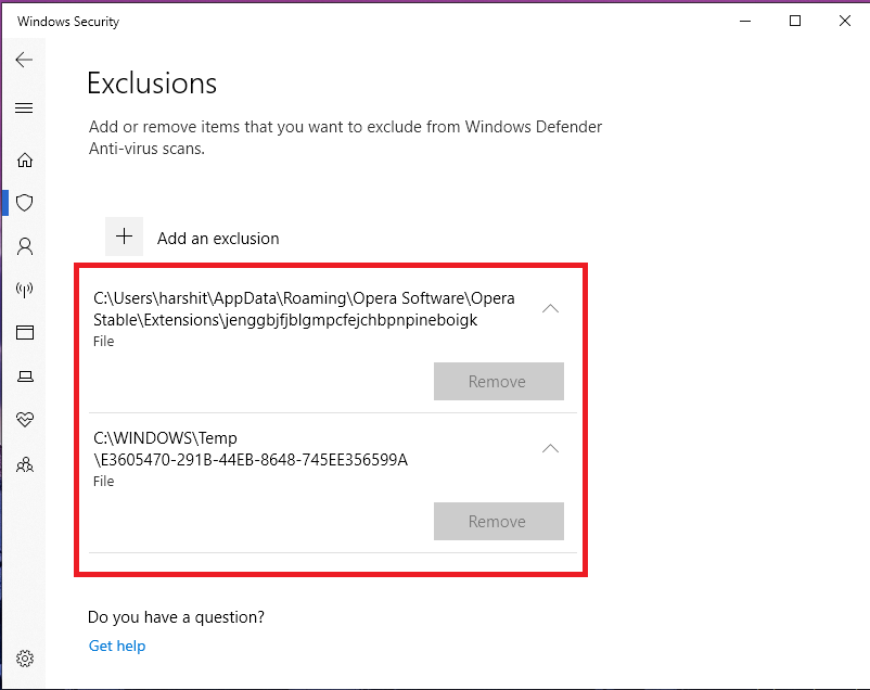 Exclusions added to windows security center without my knowledge. a242da9e-c03e-45d6-a50d-35edd3f8b1a1?upload=true.png