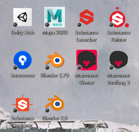Small, black and white circles next to desktop icons. What do they mean? a2ae576d-8cd9-40c6-ac72-b7fc40f916ed?upload=true.png