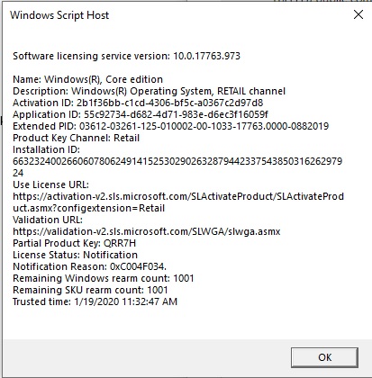 Error code: 0xC004F025. Unable to activate windows, changed out mobo & cpu a2e113ff-1dfc-447e-a997-eac3416141d9?upload=true.jpg