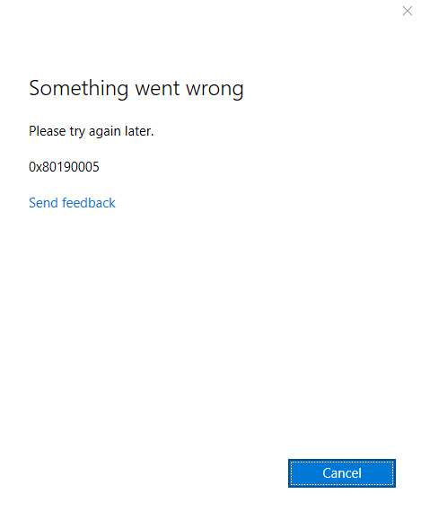 Shared Experiences Accounts require attention, but error code 0x8019005 appears. a3061c3b-2cd4-4176-ac63-11aaef37e8d5?upload=true.png