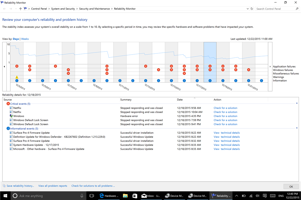 Getting error message in View Reliability History a3248fdc-7cc9-4999-a555-ae9d381ef232.png