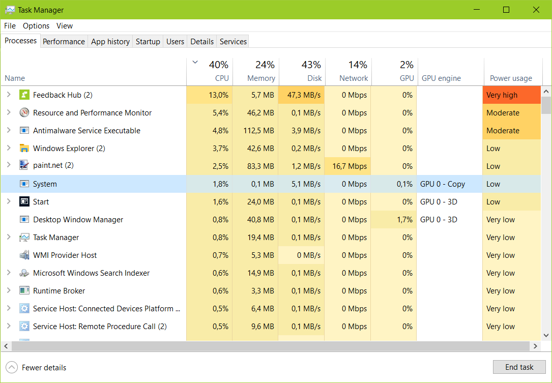 Feedback Hub Using to much CPU and Disk a3e4e381-ddb8-4c6f-a483-f97925c0d7c8?upload=true.png